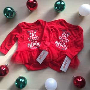 Newborn twin eat sleep and be merry onesie